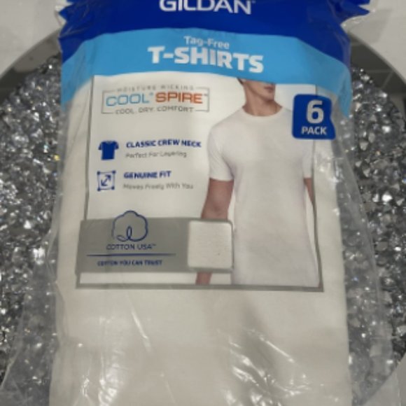 Men's Crew 100% Cotton T-Shirts 6-Pack - Picture 1 of 7